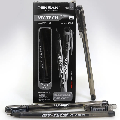 2240-BK MY TECH Ручка кульк. чорн 0,7мм без етикетки