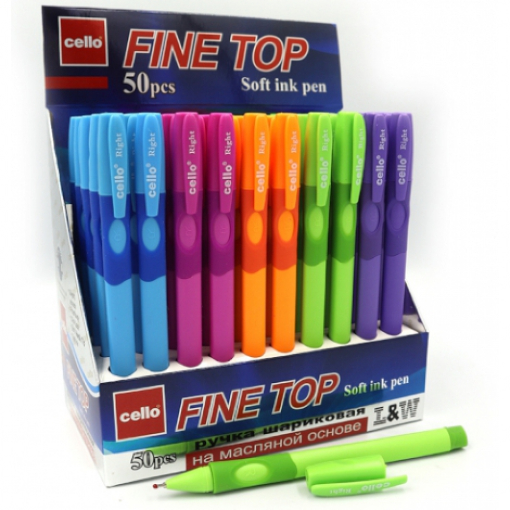 CL-1361R ПРАВША (DSCN3178-R) Ручка масляна  синя, грип, тригран.корп., Mix, без / етик