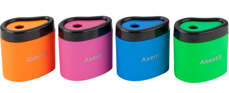 Точилка з контейнером Neon soft, 1158-А, асорті AXENT