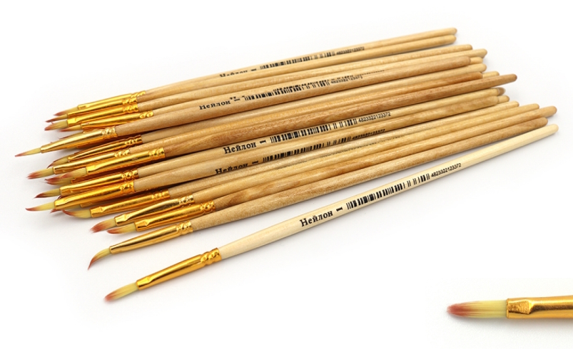 N-BP-1# Пензлик нейлон плоск 17,5см (ГОСТ №1) (Штрих-код) 25шт/етик.