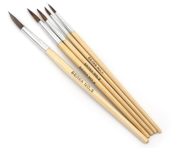 RA-7677 Н-р пензл. білка кругл. 5 шт. (1,2,3,4,5) (DSCN1919) 1шт / етик.