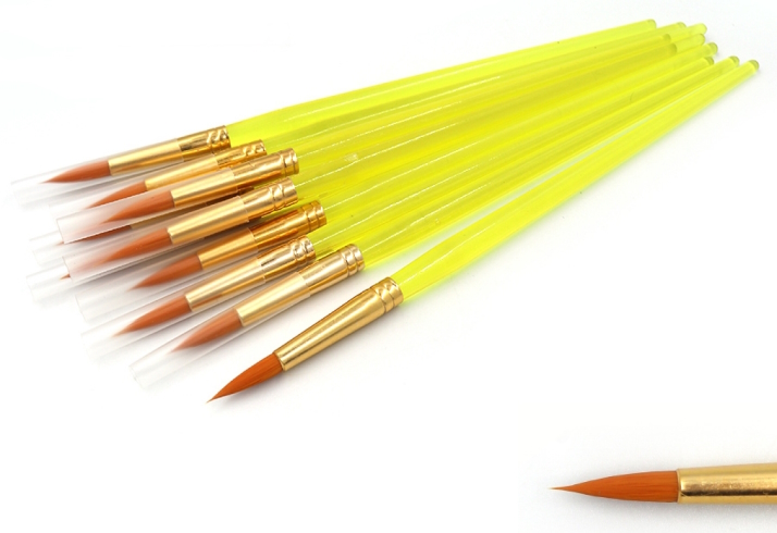 RA7620 Пензлик нейлон кругл 19см, №10, пласт ручка, 10шт/етик.