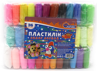 34SL7720-36 Пластилін супер легкий Josef Otten, 36кол * 15g + стек,OPP, 1шт / етик.