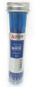 GR-463-BL Стрижень що  стирається ігольч.накінечн. 0,5мм, синій 20шт / тубус 126мм, 20шт/етик.