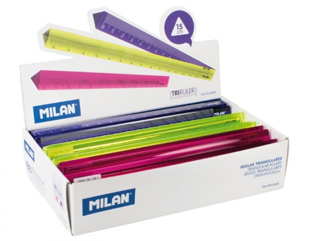 351260C Лінійка трикут. полупрозор.кольоров. 