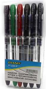 PT335-6 Набір ручок масляних 