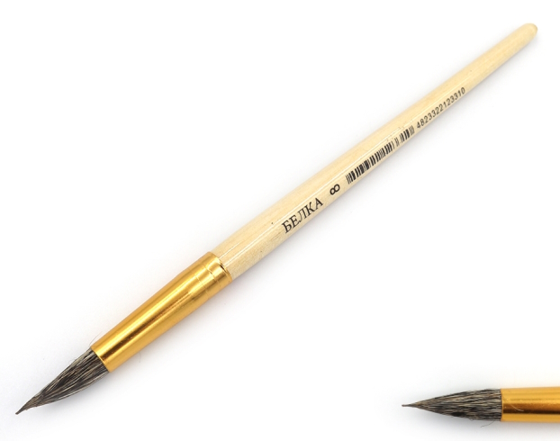 Пензлик бiлка кругл 20см(ГОСТ рос.№8) (IШтрих-код) (инд.упак) ЭКО