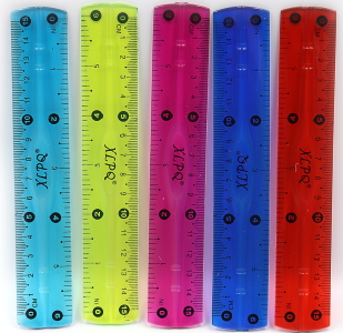 DSCN1606 Лінійка сілікон.прозр. кольорова 15см, mix, 1шт / етикетка