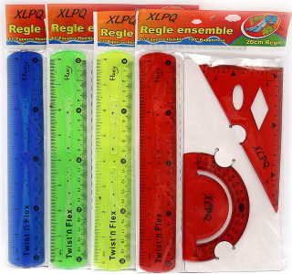 DSCN1619 Набір силікон. кольоровий, 3предм, угольн, транспортир, лінійка 20см, mix, 1шт / етикетка