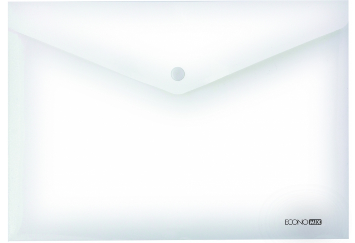 Папка-конверт А5 прозора на кнопці Economix, 180 мкм, фактура 