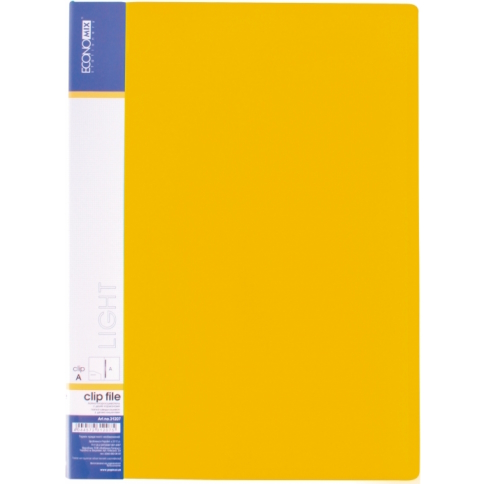 Папка А4 пластикова CLIP А Light з двома карманцями, жовта, E31207-05