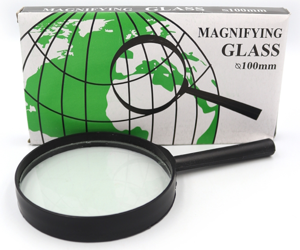 7805-100G Лупа d-100мм, склян.линза, пластик.оправа (100-YB) (YB19013-100)