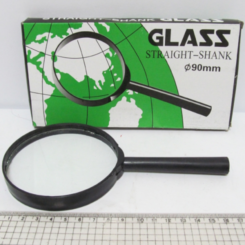 7805-90MM Лупа d-90мм, склян.линза, пластик.оправа (90-YВ) (YB19013-90)