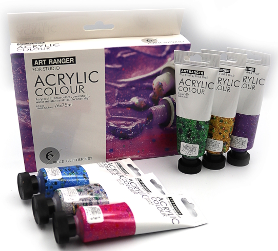 32KRFEA0675-G Набір фарб акрил глиттер 