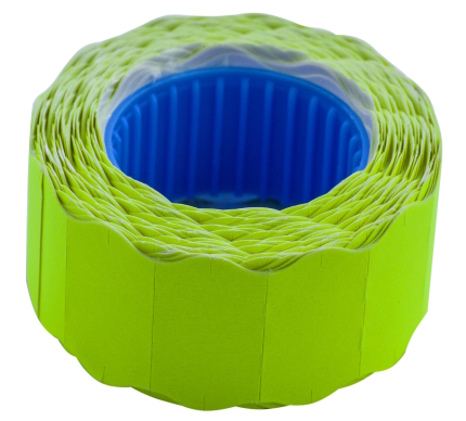 Цінник 22*12мм (500шт, 6м), фігурний, зовнішня намотка, жовтий BM.282201-08