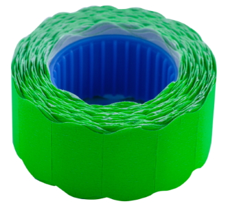 Цінник 22*12мм (500шт, 6м), фігурний, зовнішня намотка, зелений BM.282201-04