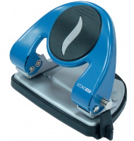 Діркопробивач до 20 арк., Economix, метал. корпус, з лінійкою, синій, E40117