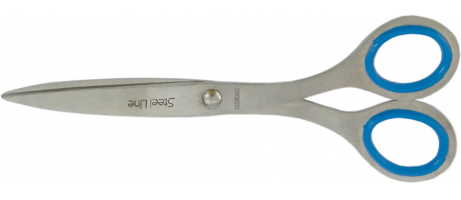 Ножиці 17 см суцільнометалеві Economix, ручки з гум. вставками, E40423