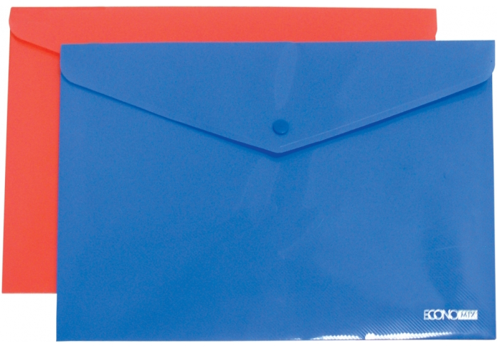Папка-конверт А4 непрозора на кнопці Economix, 180 мкм, фактура 