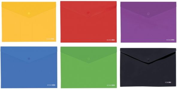 Папка-конверт В5 прозора на кнопці Economix, 180 мкм, фактура 