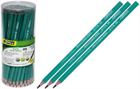 Олів.граф., пластик., HB, (уп.72шт.в тубі), зел.корп., 4-116, 4OFFICE