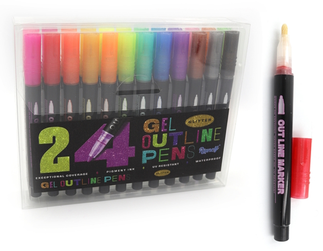 043024-S24 Набір гліттерних маркерів 24кол., 24шт./етик.