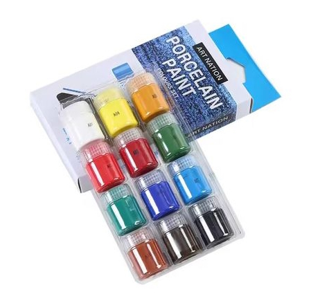 PC1215 Набір фарфорових фарб Art Nation 15 мл*12кол.+2 пензлика 1шт/этик