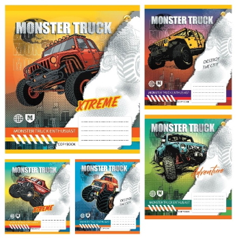 Зошит 12 арк.лінія Тверда ТЕ22101 Monster truck, 25/600, 5к.