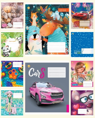 Зошит 12 арк.лінія Тверда ТЕ22106 12ЛВ2  МІКС, 25/600, 10к.