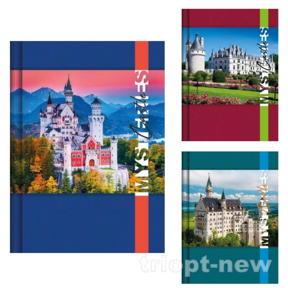 Блокнот А6 176 арк., серія «CASTLE»,  тв. паліт., мікс, ТП-10