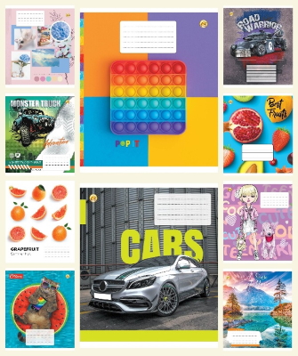 Зошит 18 арк.клітинка Тверда ТЕ21215 18КВ3 МІКС, 20/400, 10к.