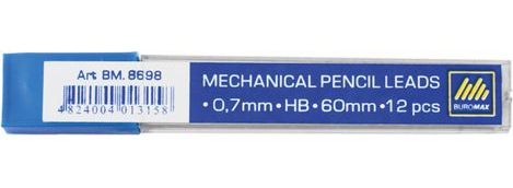Стрижні для мех.олівців (12шт) HB 0.7мм BM.8698