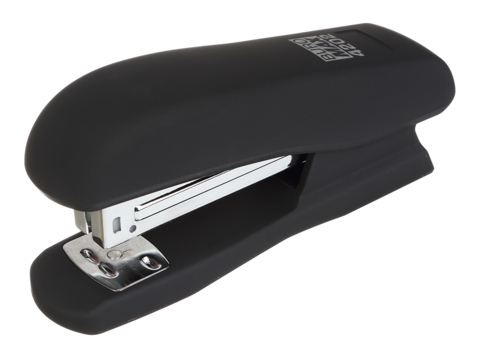 Степлер пластиковий RUBBER TOUCH до 20арк., (скоби №24; 26), чорний, BM.4202-01