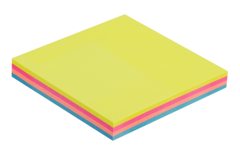 Блок для нотаток 76х76мм, 100арк., декор неон (4 кол. х 25 арк.),BM.2312-97