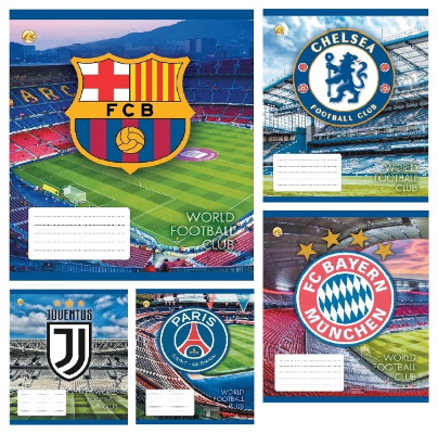 Зошит 24 арк.клітинка Тверда ТЕ21304 Футбольні клуби, 20/320