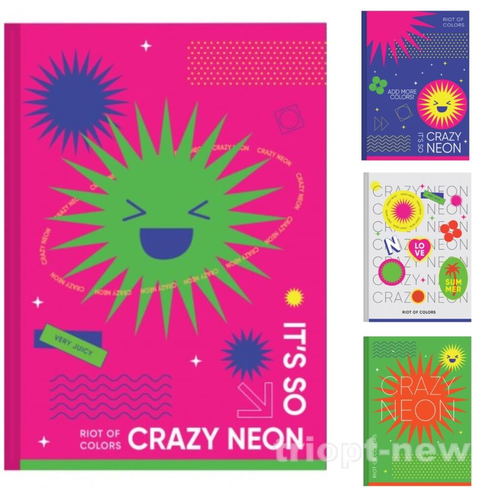 Блокнот А6 48 арк.,  серія «CREAZY NEON», тв. пал., мікс, ТП-9, Рюкзачок