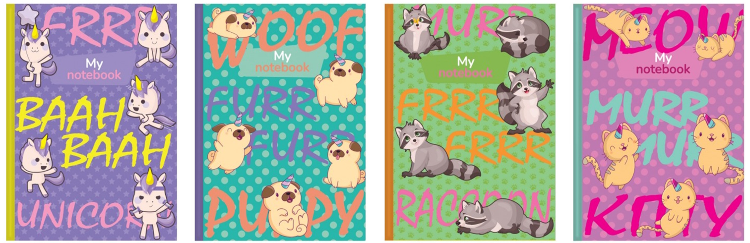Блокнот А6 48 арк.,  серія «FUNNY PETS», тв. пал., мікс, ТП-9, Рюкзачок