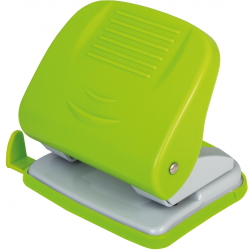 Діркопробивач до 30 арк., Economix, пласт. корпус, з лінійкою, салатовий E40135-13