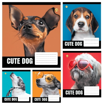 Зошит 24 арк.клітинка Тверда ТЕ21307 Dogs, 20/320