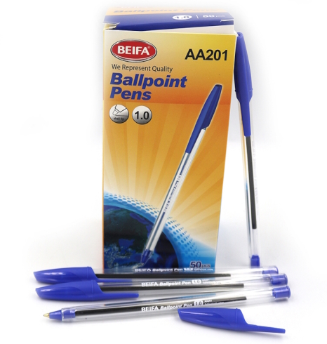 AA201 Ручка кульк. Beifa синя, карт. уп. 50шт.