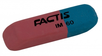 CCFIM60RG Гумка прямокут. красно-сірий з фаскою 4,7*1,4*0,7см 