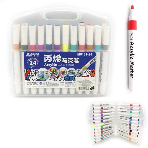 M6131-24 Набір акрил. скетчмаркерів Aodemei, 24шт., plastic box