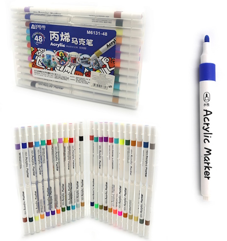 M6131-48 Набір акрил. скетчмаркерів Aodemei, 48шт., plastic box
