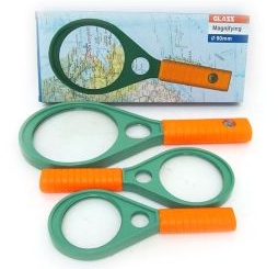 7816-50MM  Лупа 2 лінзи d-50мм + d-15мм, пластик.оправа .1шт/етик.