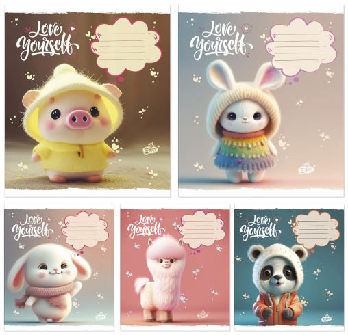 Зошит 12арк.оф.//ТВ-107 №2407 Пухнастики