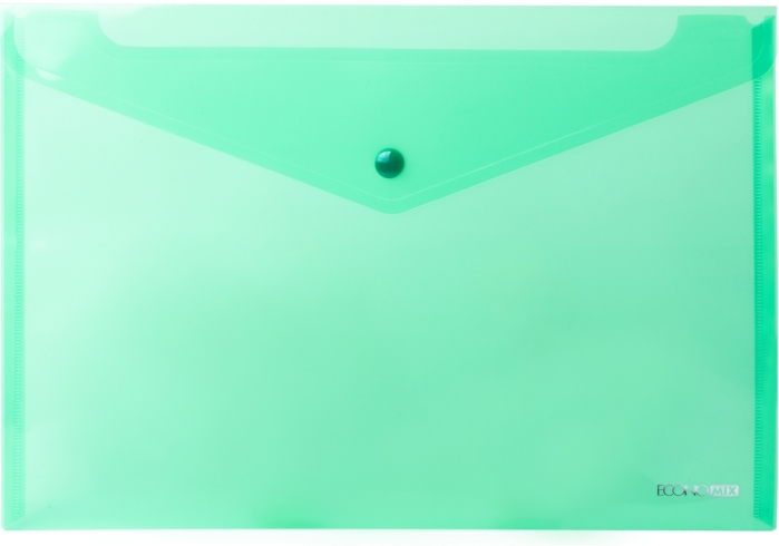 Папка-конверт А4 прозора на кнопці Economix, 180 мкм, фактура 