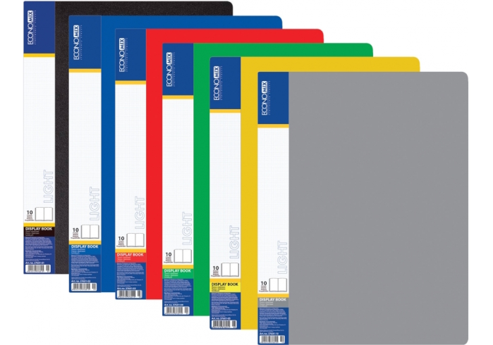 Папка А4 з 20 файлами Economix Light, асорті E37602