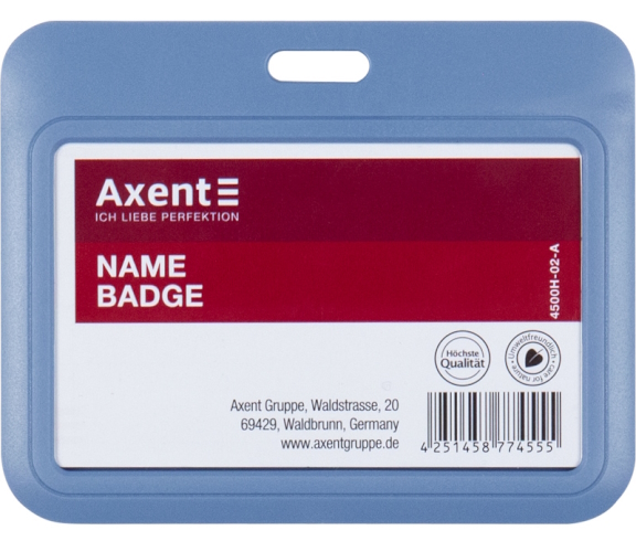 Бейдж-слайдер горизонт., димчастий синій, 4500H (85*54мм) 4500H-02-A  AXENT