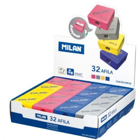 20140932NEW Чинка Afila ТМ MILAN 2,8*2,8см, mix 32шт/етик