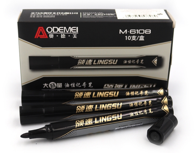 M6108 Маркер перманент.  Aodemei, чорн. 10етик